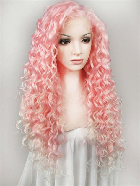 synthetic wigs  baby pink curly lace front synthetic wigs wigs vgw vivhair