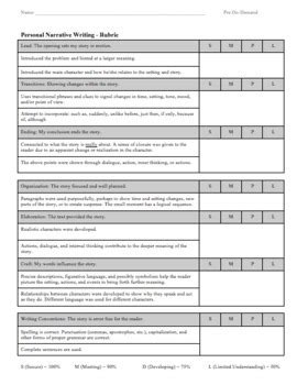 lucy calkins writing rubrics standards based learning grading