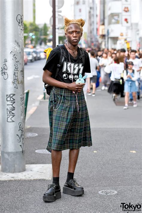 Male Fashion Model In Harajuku Wearing Vintage Jean Paul Gaultier