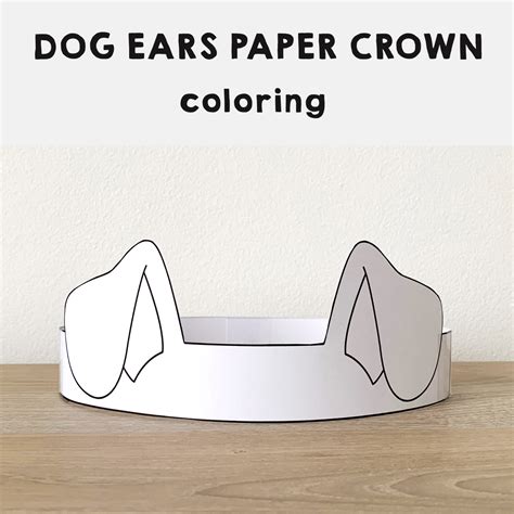 dog ears crown headband printable coloring craft   teachers