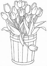 Digi Tulips sketch template