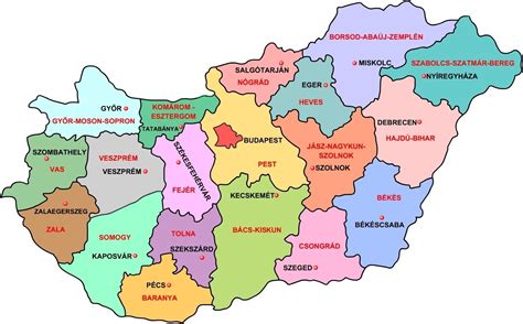 magyarorszag megyei megyeszekhelyei terkep map minden abc