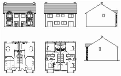 double storey semi detached house plan luxury stylish inspiration  house plans   storey