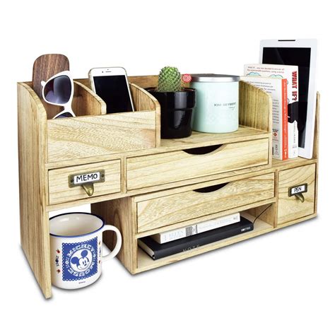 buy ikee design large extendable wooden desktop organizer  office