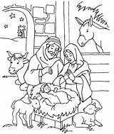 Nativity Coloring Pages Printable Scene Jesus Kids Baby sketch template