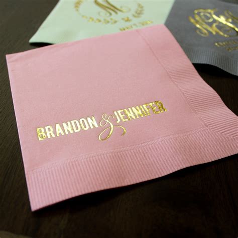 custom bride  groom wedding napkins personalized beverage
