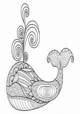 Mindfulness Whale Mandala sketch template