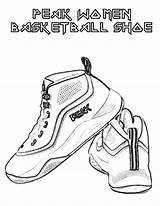 Coloring Pages Basketball Shoe Shoes Girls Boys Wnba Durant Kevin Template Women Womens East Color Clipart Peak Logo Library Autobot sketch template