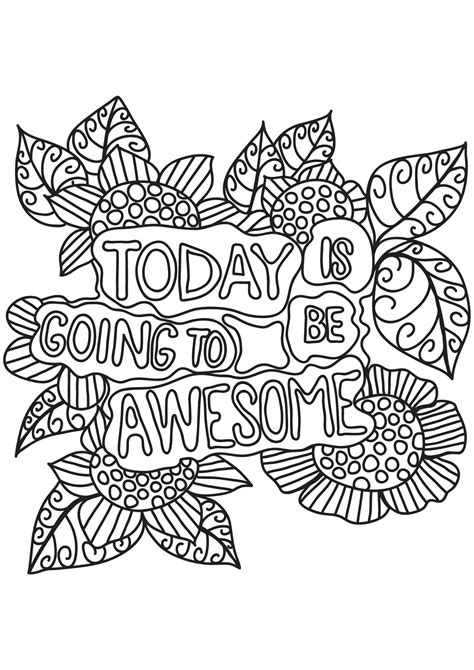 coloring page quotes adults  amazing svg file