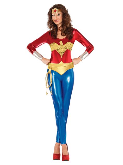 superhero style wonder woman classic adult catsuit costume