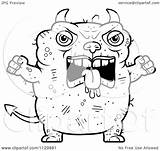 Devil Angry Clipart Outlined Ugly Coloring Cartoon Vector Cory Thoman Royalty sketch template