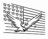 Flag Coloring American Pages Eagle Kids sketch template
