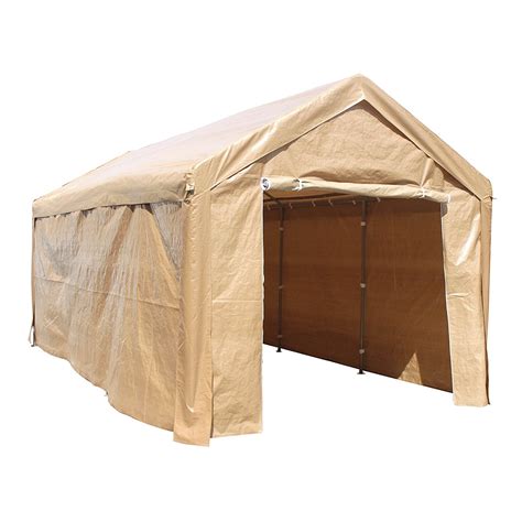 aleko    steel frame  pvc removable walls canopy carport tent heavy duty beige