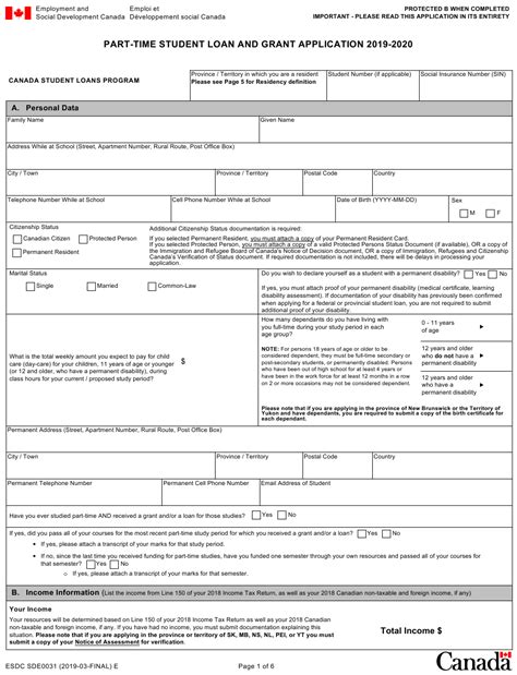 Form Esdc Sde0031 Download Fillable Pdf Or Fill Online Part Time