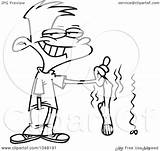 Smelly Sock Cartoon Outline Holding Boy Clip Toonaday Royalty Illustration Rf Clipart 2021 sketch template