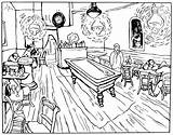 Gogh Van Coloring Pages Vincent Cafe Night Arles Rocks Book Painting Kids sketch template
