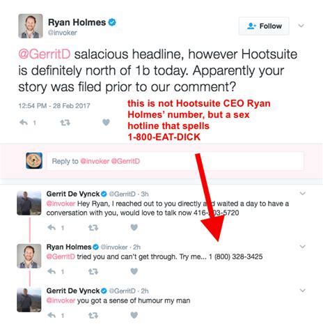 hootsuite ceo directs comment seeking reporter to phone