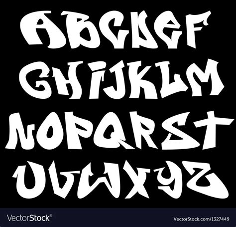 graffiti font alphabet letters royalty  vector image