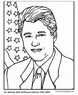 Coloring Presidents Pages Clinton Bill President Bush Printable George Usa Patriotic Color Drawing William Frank American Anne Printables Getcolorings Print sketch template