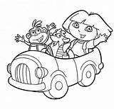 Dora Coloring Pages Explorer Swiper Printable Car Ride Boots Learn Things Print Color Netart Worksheets sketch template