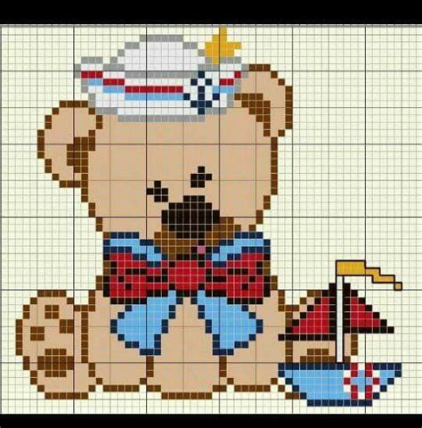 urso marinheiro ponto cruz urso ponto cruz grafico infantil ponto cruz menino ponto cruz bebe