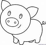 Pig Lineart sketch template