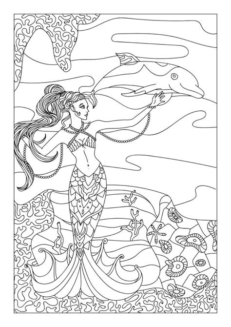 mermaid  dolphin coloring pages coloring home