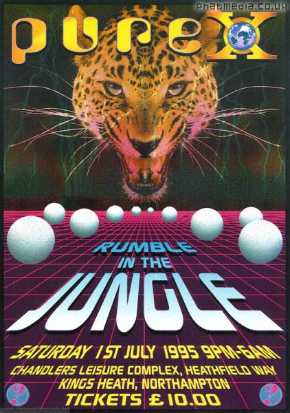 Pure X 1995 July Rumble In The Jungle Drum And Bass Flyers