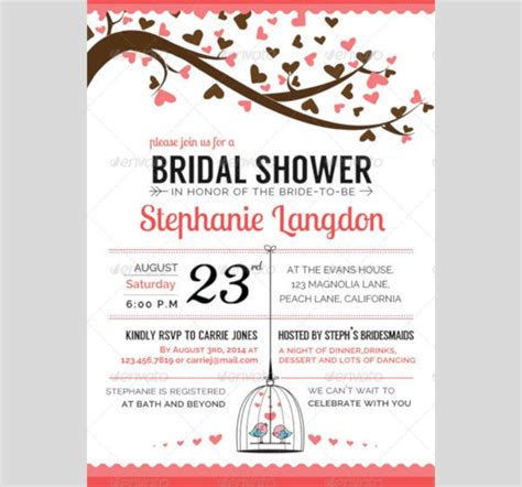 bridal shower invitation templates word psd ai eps