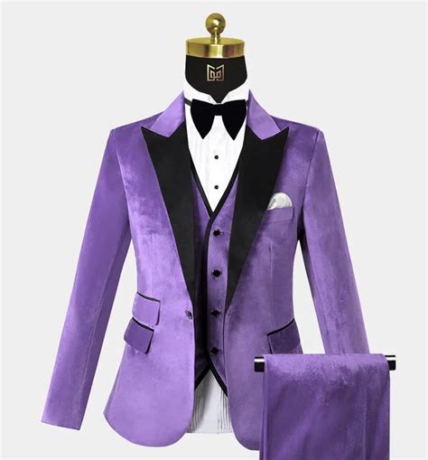 Purple Velvet Tuxedo 3 Piece Gentlemans Guru Homecoming Suits