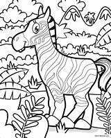 Jungle Coloring Dschungeltiere Zebra Silhouette Scentos Dschungel Malvorlagen Elefant sketch template