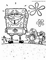 Spongebob Pages Coloring Squarepants Color Cartoon Back Character sketch template