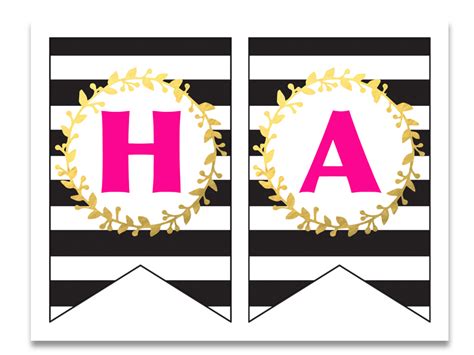 printable happy birthday banner  alphabet  clever sisters