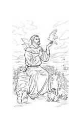 Assisi Francis Coloring Saint St sketch template