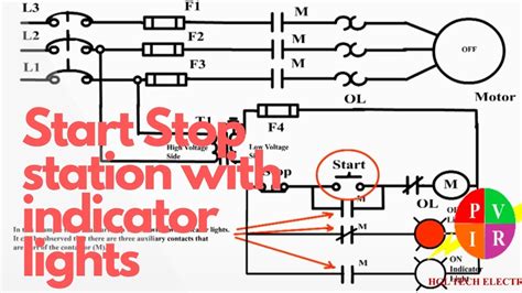 phase motor  indicator lights ladder diagram motor control schematic diagram youtube