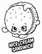 Coloring Pages Shopkins Sandwich Cream Nice Chocolate Chip Printable Season Dessert Cookie Lips Color Drawing Print Donut Lipstick Getcolorings Clipartmag sketch template