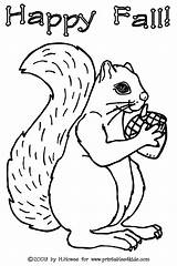 Squirrel Coloring Pages Kids Printables Fall Print sketch template