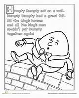 Humpty Dumpty Rhyme Rhymes Rhyming Reime Preschoolers Dump sketch template