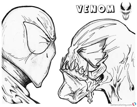 venom coloring pages spider man  venom uncolored  printable