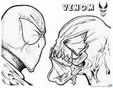 Venom Coloring Pages Spider Man Uncolored Face Drawing Printable Color Kids Getdrawings Print Drawings Template sketch template