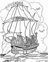 Coloring Ship Pirate Pages Colouring Printable Pearl Big Galleon Navy Ships Anchor Steamboat War Sunken Kids Adult Adults Kidsplaycolor Color sketch template