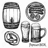 Beer Sketch Keg Drawing Pint Decorative Set Icon Vector Illustration Drawings Getdrawings Vecteezy Collection Isolated Mug Sausage Pretzel Paintingvalley sketch template