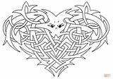 Celtic Coloring Heart Pages Knotwork Drawing Printable Animal Ornament Adult Forming Intricate Elements Designs sketch template