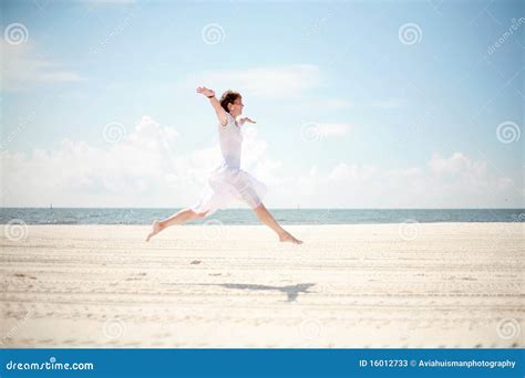 happy woman   beach stock  image