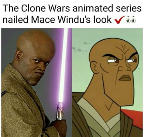 the 2003 clone wars really nailed mace windu s look prequelmemes