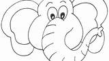 Elephant Coloring Face Pages Head Getcolorings Color sketch template