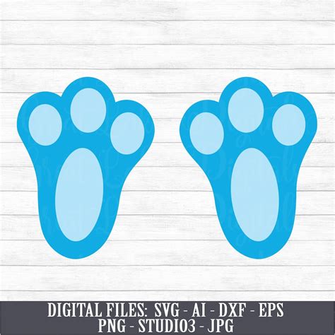 bunny feet instant digital  svg ai dxf eps png etsy
