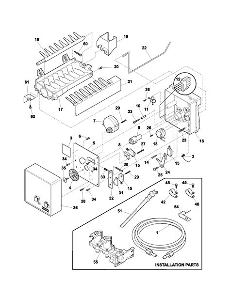 frigidaire side  side refrigerator ice water dispenser parts model frswaw