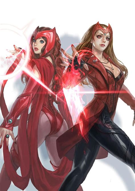 scarlet witch art comic vs film marvel mcu avengers cómics mujeres marvel y chicas marvel