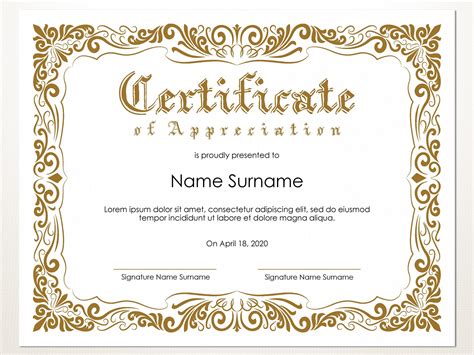 blank certificate template editable printable certificate etsy gambaran